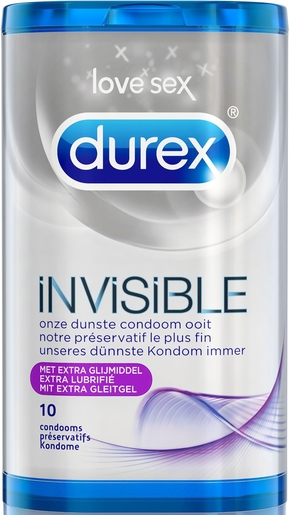 Durex Invisible Extrafijn Condooms Met Extra Glijmiddel 10 | Condooms
