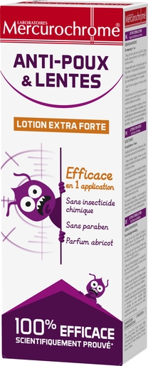 Mercurochrome Lotion Extra Forte Anti-Poux &amp; Lentes 100ml | Anti-poux - Traitement Poux