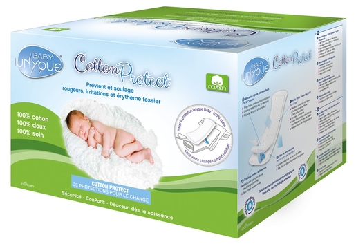 Unyque Baby Coton Protect 28 Unités | Change - Lingettes - Liniment