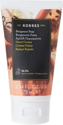 Korres Handcrème Bergamot Peer 75 ml | Schoonheid en hydratatie van handen