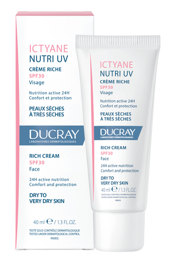 Ducray Ictyane Nutri UV Rijke Crème 40 ml | Bescherming gezicht