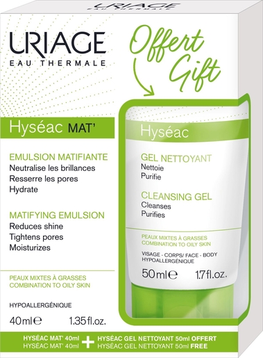 Uriage Hyseac Mat Gel Crème 40ml (+ gel nettoyant offert) | Hydratation - Nutrition