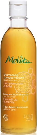 Melvita Shampooing Lavages Fréquents Pamplemousse et Miel Bio 200ml | Produits Bio