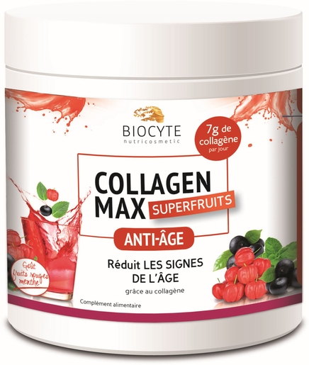 Biocyte Collagen Max Superfruits Poudre Pot 260g | Anti-âge
