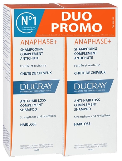 Ducray Anaphase+ Shampoo 2x200 ml (speciale prijs duopack) | Haaruitval