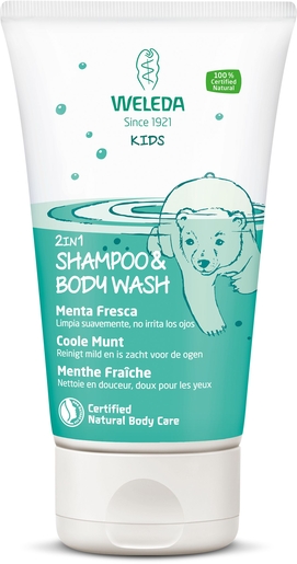 Weleda Kids Shower&amp;Shampoo 2-in-1 Fris Munt 150 ml | Bad - Douche