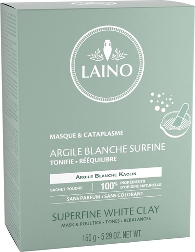 Laino Masque &amp; Cataplasme Argile Blanche Surfine 150gr | Masque