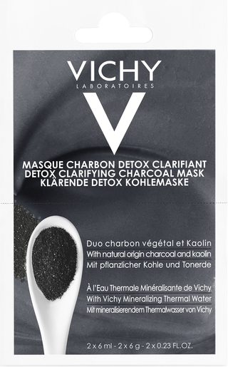 Vichy Pureté Thermale Mask Verduidelijkende Detox Steenkool 2x6ml | Make-upremovers - Reiniging