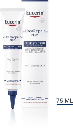 Eucerin UreaRepair Plus Crème 30% d&#039;Urée Application Locale Zones Cutanées Extrémement Sèches Tube 75ml | Hydratation - Nutrition