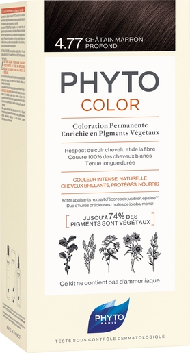 Phytocolor Kit Permanente Haarkleuring 4.77 Intens Kastanjebruin | Kleuringen