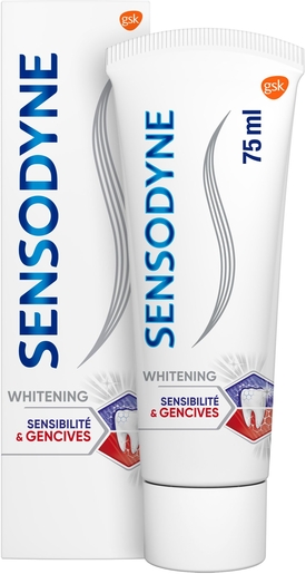 Sensodyne Sensibilité &amp; Gencives Whitening Dentifrice 75ml | Dentifrice - Hygiène dentaire