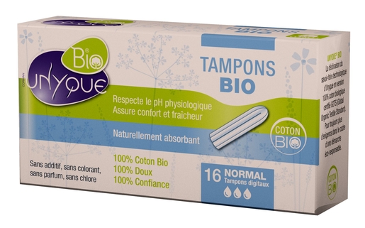 Unyque Tampon Bio Normal 16 Unités | Tampons - Protège-slips