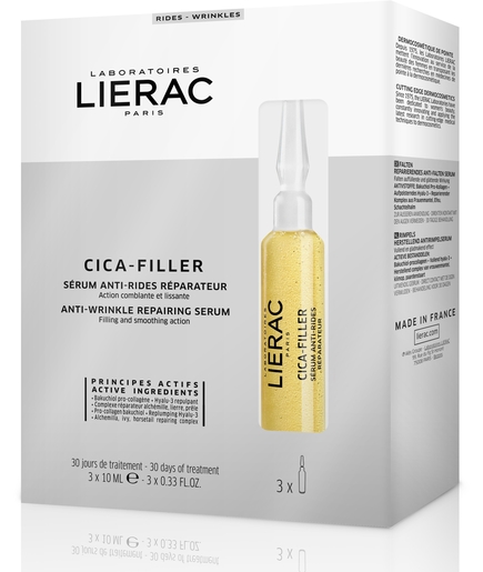 Lierac Cica-Filler Herstellend Serum Anti-Rimpel 3x10 ml Ampullen | Antirimpel