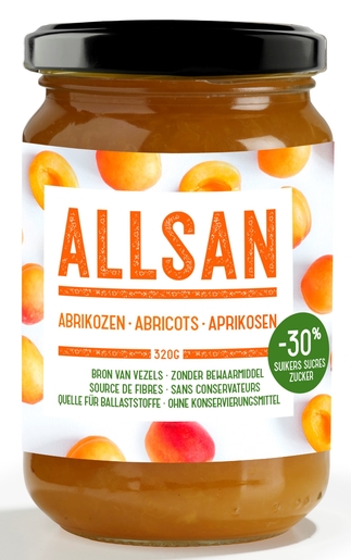 Allsan Pâte à Tartiner Abricots 320gr | Contrôle du poids