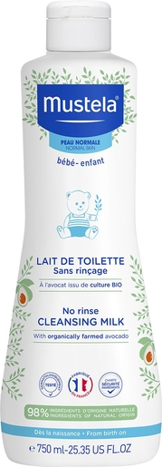 Mustela Pn Lait Toilette S/rinçage 750ml | Nos Best-sellers