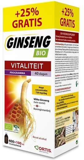 Ortis Ginseng Bio Flacon 400 ml (+100ml) | Koninginnengelei