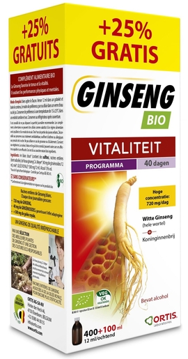 Ortis Ginseng Bio 400ml+100ml Promo | Conditie - Tonus