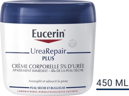 Eucerin UreaRepair Plus Crème Corporelle 5% d&#039;Urée Peau Sèche et Rugueuse Pot 450ml