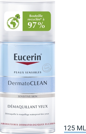 Eucerin DermatoClean [Hyaluron] Démaquillant Yeux Peau Sensible 125ml | Antirides - Anti-âge