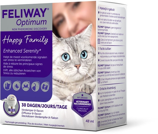 Feliway Optimum Diffuseur Chat Flacons 30 Jours Stress Et Chaleur