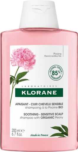 Klorane Shampooing à La Pivoine Bio 200ml | Irritation du cuir chevelu