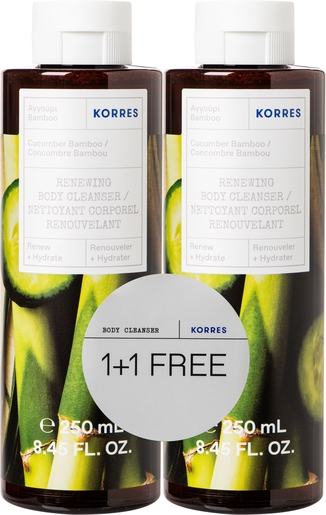 Korres KB Komkommer Bamboe Body Cleanser 2x250 ml (Promo 1+1) | Bad - Douche