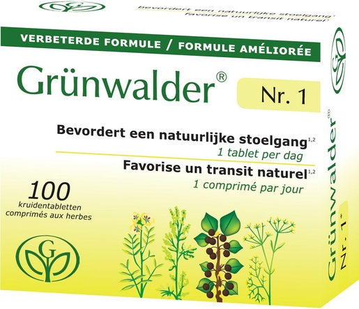 Grünwalder N1 100 Tabletten Nieuwe Formule | Vertering - Darmtransit