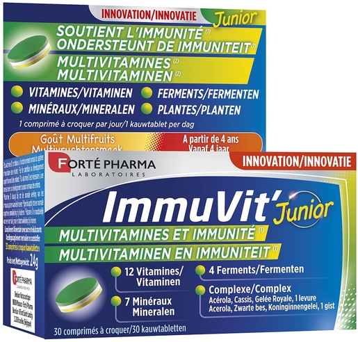 Immuvit 4G Junior 30 Tabletten | Natuurlijk afweersysteem - Immuniteit