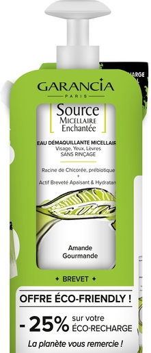 Garancia Source Micellaire Amande Flacon 400ml + Recharge 400ml | Démaquillants - Nettoyage