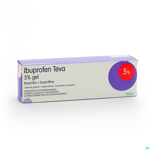 Ibuprofen Teva 5% Gel 120g | Spieren - Gewrichten - Spierpijn