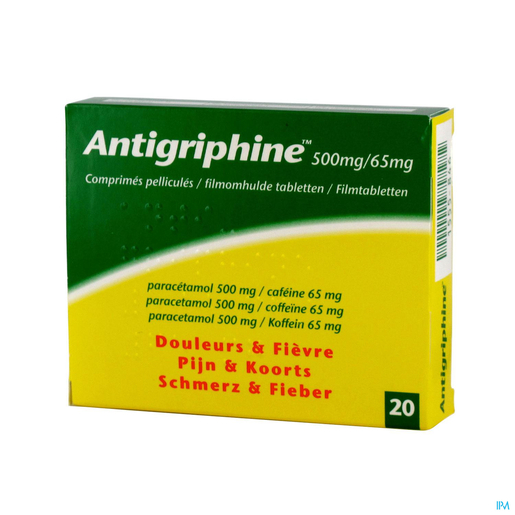 Antigriphine 500mg 20 Comprimés | Maux de tête - Douleurs diverses