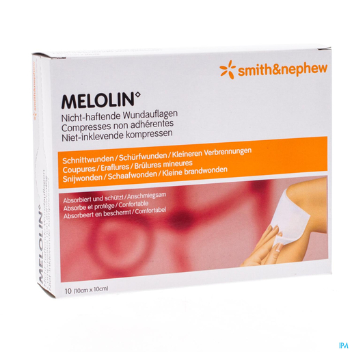 Melolin 10 Compresses Stériles 10x10cm | Pansements - Sparadraps - Bandes
