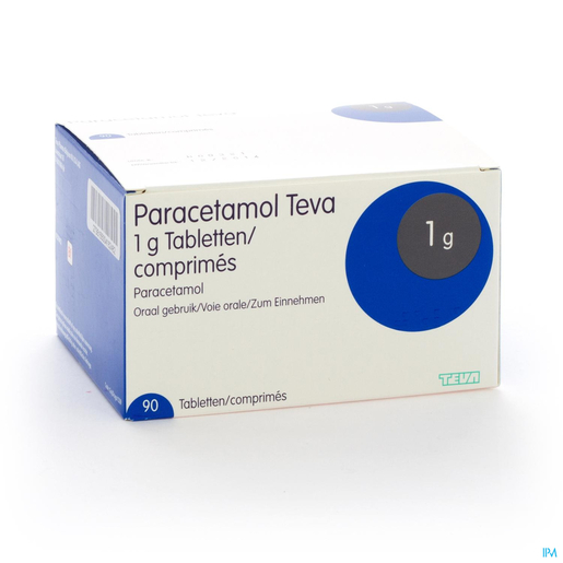 Paracetamol Teva 1g 90 Comprimés | Maux de tête - Douleurs diverses