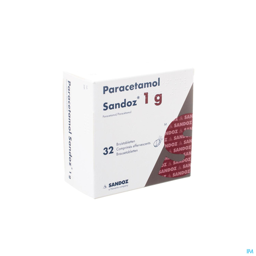 Paracetamol Sandoz 1g 32 Comprimés Effervescents | Maux de tête - Douleurs diverses