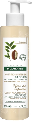 Klorane Lait Corps Nutrition Intense Fleur de Cupuaçu 200ml | Hydratation - Nutrition