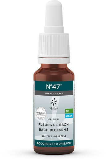 Fleurs Du Dr. Bach (Lemon Pharma) Bio N47 Sommeil 20ml | Spécialités - Rescue