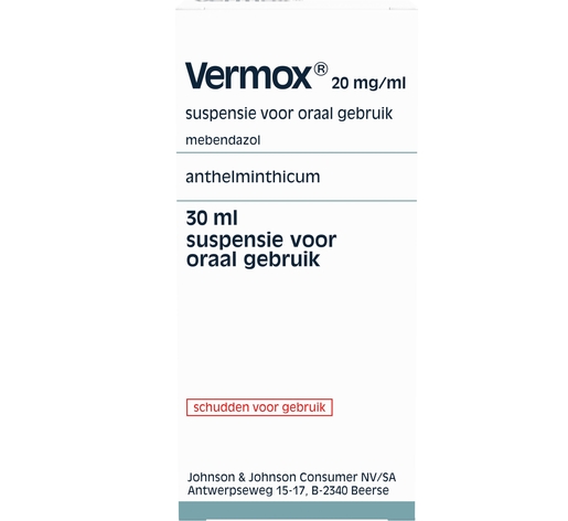 Vermox 20 mg/ml Drinkbare Suspensie 30ml | Darmwormen
