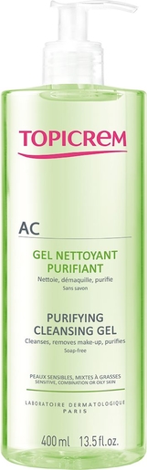 Topicrem AC Gel Nettoyant Purifiant 400ml | Démaquillants - Nettoyage