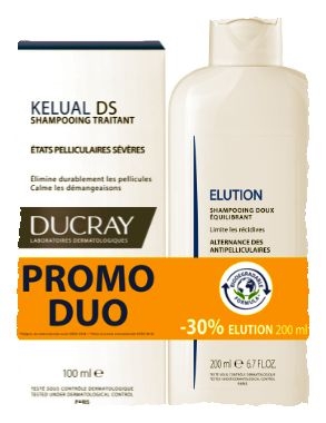 Ducray Elution Shampooing 200ml + Kelual DS Shampooing 100ml | Pellicules