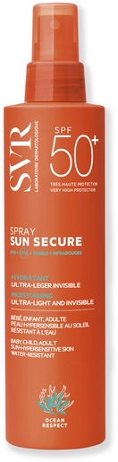 Sun Secure Spray Biodégradable SPF50+ 200ml | Crèmes solaires