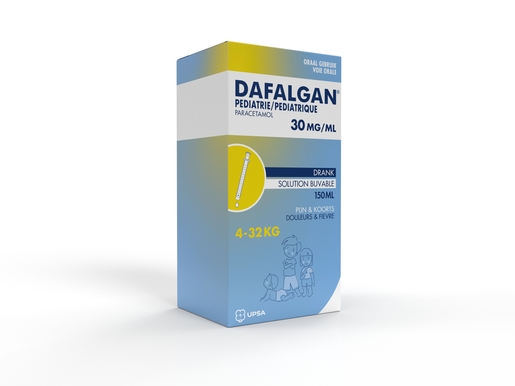 Dafalgan Pédiatrique 30mg/ml Solution Buvable 150ml | Maux de tête - Douleurs diverses