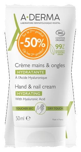 A-Derma Handcrème Duo 2x50 ml | Schoonheid en hydratatie van handen