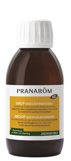 Pranarôm Aromaforce Sirop Voies Respiratoires Miel Ravintsara Bio 150ml | Respiration