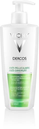 Vichy Dercos Shampooing Anti-Pelliculaire pour Cheveux Secs 390ml | Antipelliculaire