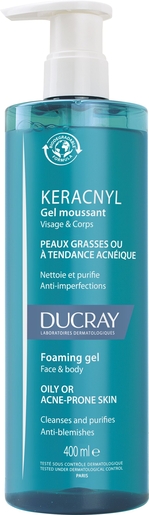 Ducray Keracnyl schuimende gel 400ml | Make-upremovers - Reiniging