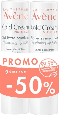 Avène Cold Cream Voedende Lipstick Duo 2x4 g (2de product aan - 50%) | Lippen