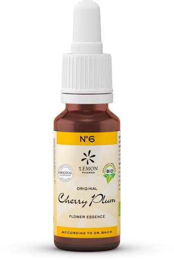 Fleurs du Dr. Bach (Lemon Pharma) Bio N6 Cherry Plum 20ml | Peur - Inquiétude