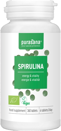 Purasana Spirulina 360 tabletten | Natuurlijk afweersysteem - Immuniteit