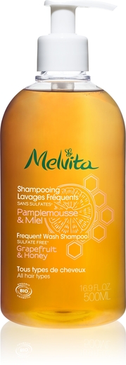 Melvita Shampoo Frequent Wassen Pompelmoes en Honing 500 ml | Shampoo