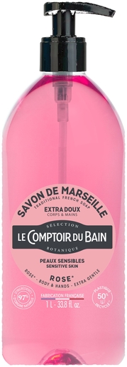 Le Comptoir du Bain Savon Liquide Marseille Rose 1L | Bain - Douche